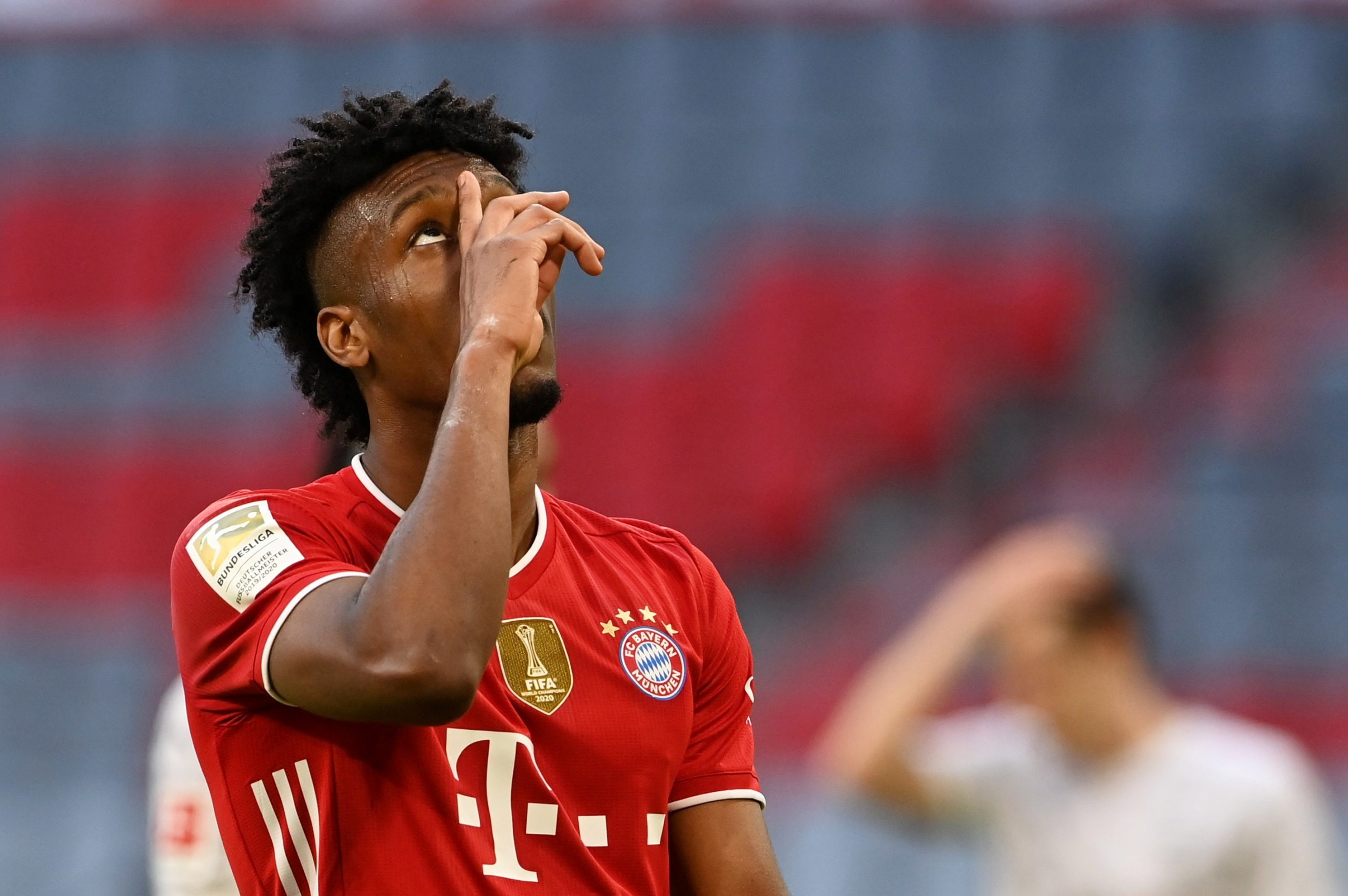 FILE PHOTO: Bundesliga - Bayern Munich v Borussia Moenchengladbach FILE PHOTO: Soccer Football - Bundesliga - Bayern Munich v Borussia Moenchengladbach - Allianz Arena, Munich, Germany - May 8, 2021 Bayern Munich's Kingsley Coman celebrates scoring their fourth goal Pool via REUTERS/Christof Stache DFL regulations prohibit any use of photographs as image sequences and/or quasi-video./File Photo CHRISTOF STACHE