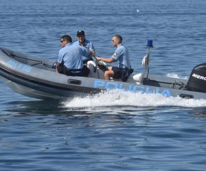 28.08.2020., Sibenik - Brod pomorske policije u kanalu sv. Ante u Sibeniku.
Photo: Hrvoje Jelavic/PIXSELL