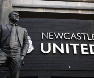 epa09511700 (FILE) - The Bobby Robson statue before the English Premier league soccer match between Newcastle United and Leicester City held at St James' Park stadium in Newcastle, Britain, 01 January 2020 (re-issued 07 October 2021). Newcastle United confirmed on 07 October 2021 that the Saudi Public Investment Fund (PIF), and also comprising PCP Capital Partners and RB Sports & Media, has completed the takeover of Newcastle United.  EPA/LYNNE CAMERON EDITORIAL USE ONLY. No use with unauthorized audio, video, data, fixture lists, club/league logos or 'live' services. Online in-match use limited to 120 images, no video emulation. No use in betting, games or single club/league/player publications *** Local Caption *** 55816254