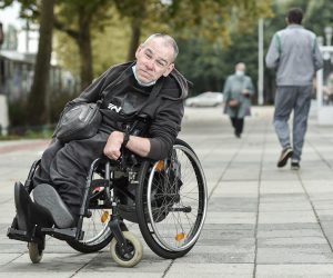 08.10.2021., Zagreb - Hrvoje Belamaric, novinar i aktivist za prava osoba s invaliditetom. 
Photo Sasa ZinajaNFoto