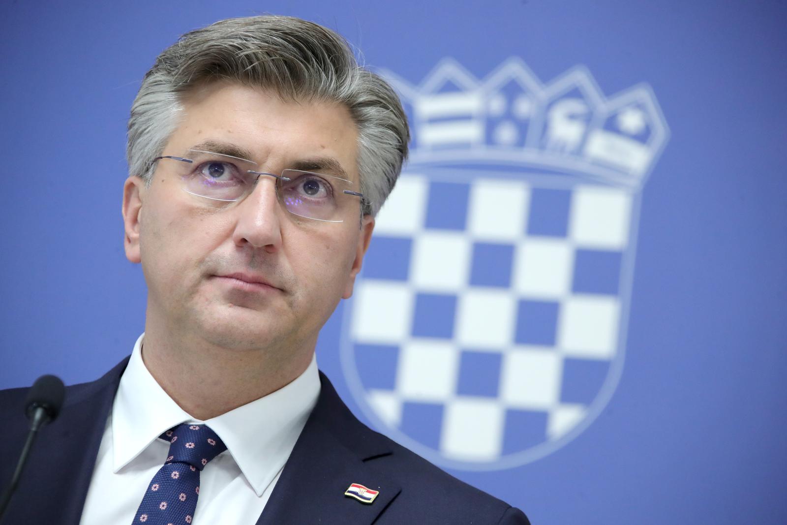 12.10.2021., Zagreb - Banski dvori. Izjava premijera Andreja Plenkovica nakon sastanka koalicije.