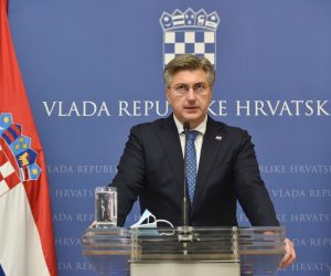 26.10.2021., Zagreb - U Banskim dvorima odrzan je sastanak vladajuce koalicije nakon kojeg je premijer Andrej Plenkovic dao izjavu za medije.