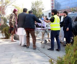 epa09558885 Injured victims of bomb blasts at military hospitals are shifted to Emergency hospital in Kabul, Afghanistan, 02 November 2021. Two powerful explosions and the sound of gunfire were heard close to the Sardar Mohammad Daud Khan military hospital in the Afghan capital Kabul on 02 November, with casualities unknown.  EPA/STRINGER