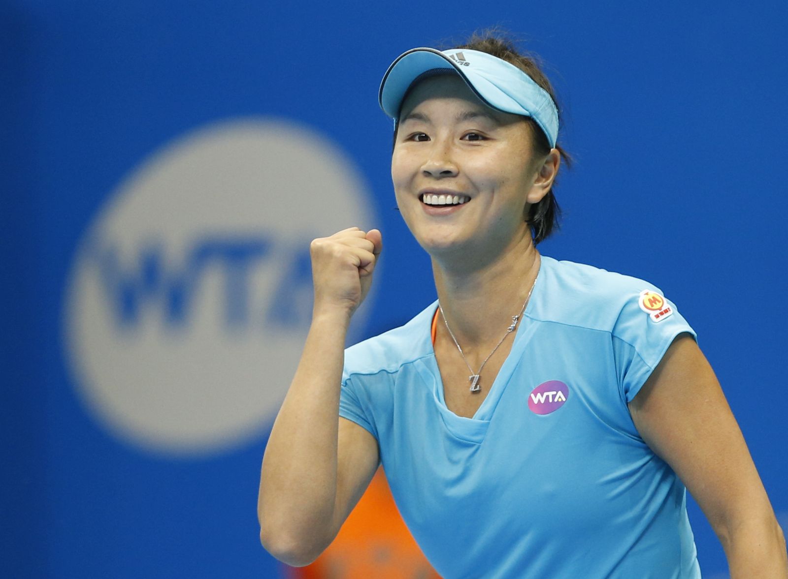 epa09591477 (FILE) - Peng Shuai of China celebrates after defeating Lucie Safarova of Czech Republic during the women's singles semi-final match of the Taiwan open tennis tournament in Taipei, Taiwan, 04 February 2017 (re-issued 19 November 2021). The Women’s Tennis Association (WTA) chief executive Steve Simon said in an interview with a US broadcaster on 18 November 2021 that the WTA could pull their business and deals out of China over the uncertainty of Peng Shuai's situation. Peng has not been seen in public since 02 November 2021 following a post of her on social alleging that she was sexually assaulted by a former Chinese vice premier.  EPA/RITCHIE B. TONGO *** Local Caption *** 53301872