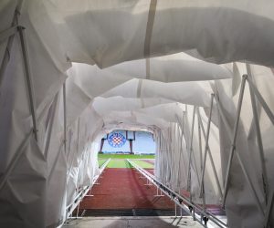 10.12.2019., Split - Izlaz na teren stadiona Poljud. Photo: Milan Sabic/PIXSELL