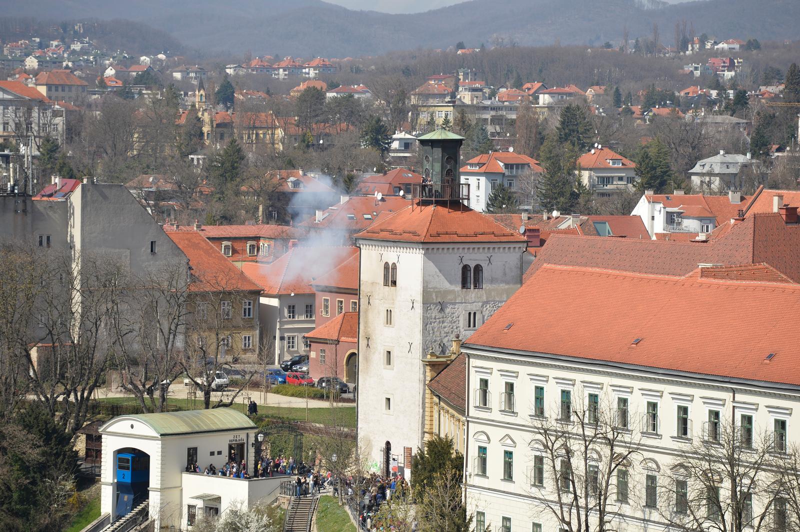 26.03.2015., Zagreb - Pogled s Zagreb Eye vidikovca na gradske znamenitosti i ustanove. Gornji grad. 

Photo: Marko Lukunic/PIXSELL