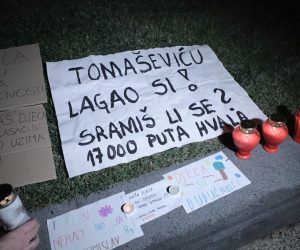 13.11.2021., Zagreb - Ispred Gradskog poglavarstva odrzan je prosvjed roditelja odgojitelja.