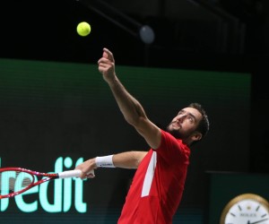 Marin Cilic of Croatia during the final of the Davis Cup 2021, tennis match between Russia and Croatia on December 5, 2021 at Madrid Arena in Madrid, Spain - Photo Laurent Lairys / PANORAMIC TENNIS : Coupe Davis - 05/12/2021 LaurentLairys/Panoramic PUBLICATIONxNOTxINxFRAxITAxBEL