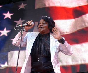 James Brown performs during United We Stand Concert - Show at RFK Stadium in Washington DC, United States. (Photo by KMazur/WireImage)