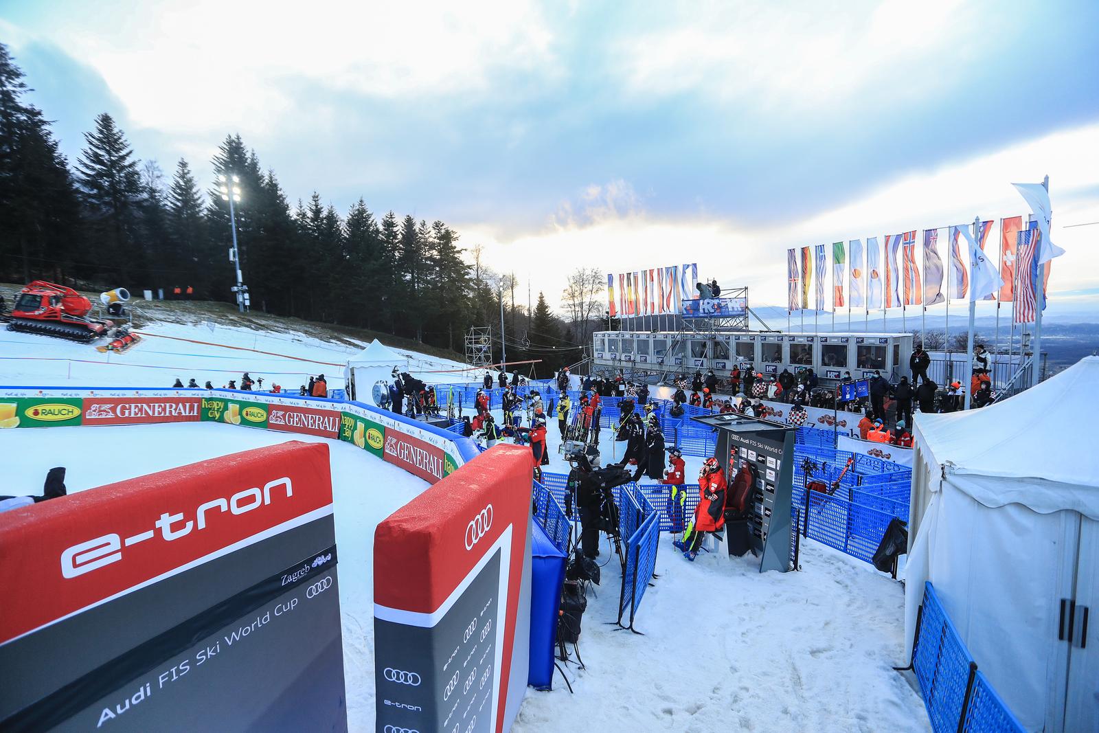 06.01.2021., Zagreb - Druga voznja muskog slaloma Audi FIS Svjetskog skijaskog kupa Snow Queen Trophy. Photo: Slavko Midzor/PIXSELL