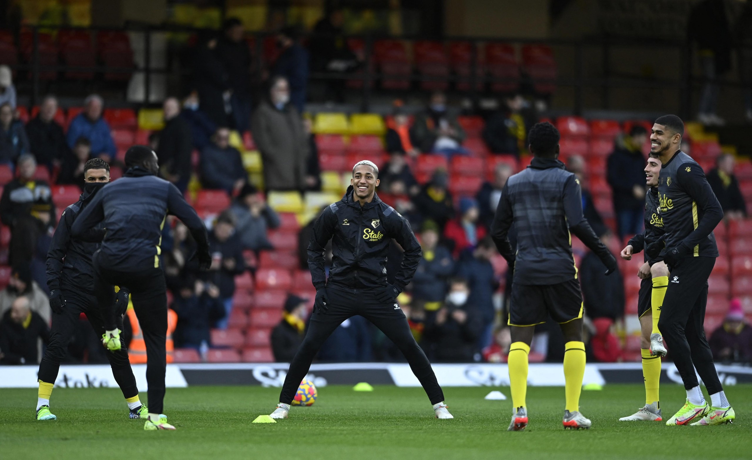 Soccer Football - Premier League - Watford v West Ham United - Vicarage Road, Watford, Britain - December 28, 2021 Watford's Joao Pedro during the warm up before the match REUTERS/Tony Obrien EDITORIAL USE ONLY. No use with unauthorized audio, video, data, fixture lists, club/league logos or 'live' services. Online in-match use limited to 75 images, no video emulation. No use in betting, games or single club /league/player publications.  Please contact your account representative for further details. Photo: TONY OBRIEN/REUTERS