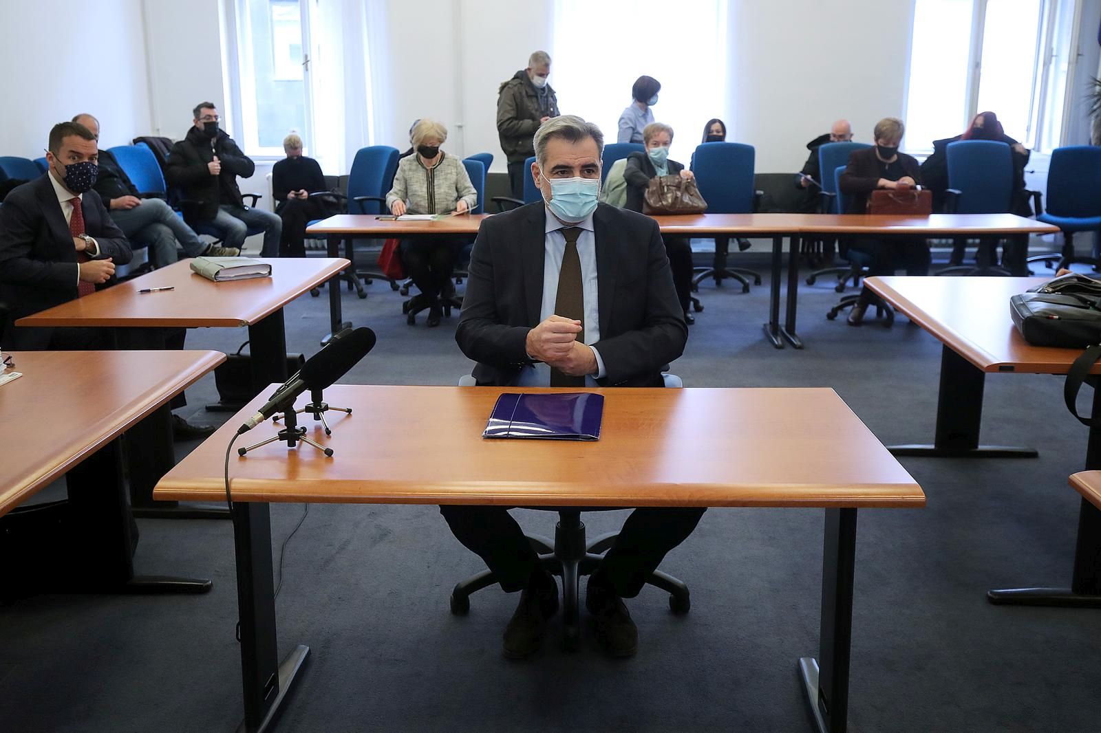 10.3.2021., Zagreb - Nadan Vidosevic na danasnjem rocistu pred Zupanijskim sudom iznosi obranu. rPhoto: Goran Stanzl/PIXSELL
