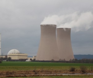 epa09660537 The Grohnde Nuclear Power Plant (Kerncentrale Grohnde - KGW) in Emmerthal, northern Germany, 30 December 2021. The power plant, mainly owned by PreussenElektra, is one of three German nuclear power plants that will be decommissioned on 31 December 2021.  EPA/FOCKE STRANGMANN