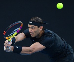 epa09674780 Rafael Nadal of Spain in action during the men’s final match against Maxime Cressy of the U.S on Day 7 of the Melbourne Summer Set tennis tournament at Melbourne Park in Melbourne, Australia, 09 January, 2022.  EPA/JAMES ROSS AUSTRALIA AND NEW ZEALAND OUT