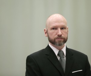 epa09691484 (FILE) - Anders Behring Breivik attends the last day of the appeal case in the Borgarting Court of Appeal at the Telemark prison gym, in Skien, Norway, 18 January 2017 (reissued 17 January 2022). Breivik, who changed his name to Fjotolf Hansen in 2017, is to appear before court for his parole hearing in Oslo on 18 January 2022. Mass murderer Anders Behring Breivik was sentenced to a maximum term of 21 years for killing 77 people in bomb and shooting attacks on 22 July 2011, and is entitled under Norwegian law to have his sentenced reviewed after ten years served.  EPA/LISE AASERUD NORWAY OUT *** Local Caption *** 53252761