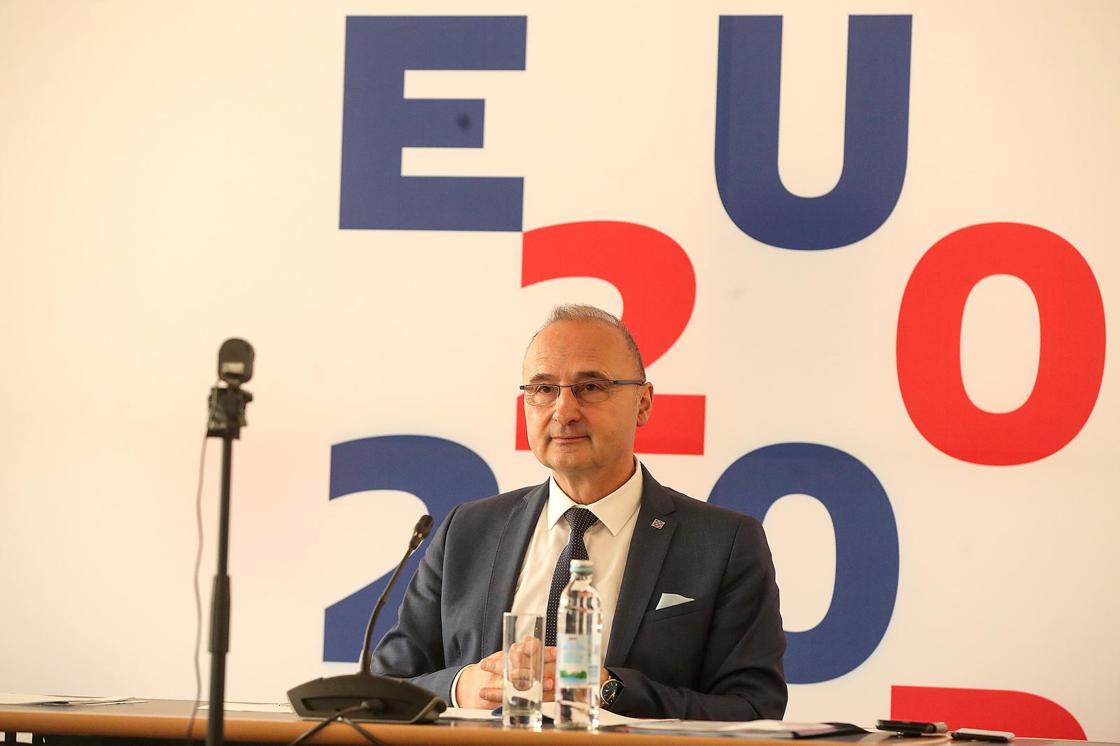 18.05.2020., Zagreb - Videokonferencija Ministara vanjskih i europskih poslova. Gordan Grlic Radman. rPhoto: Goran Stanzl/PIXSELL/EU2020HR