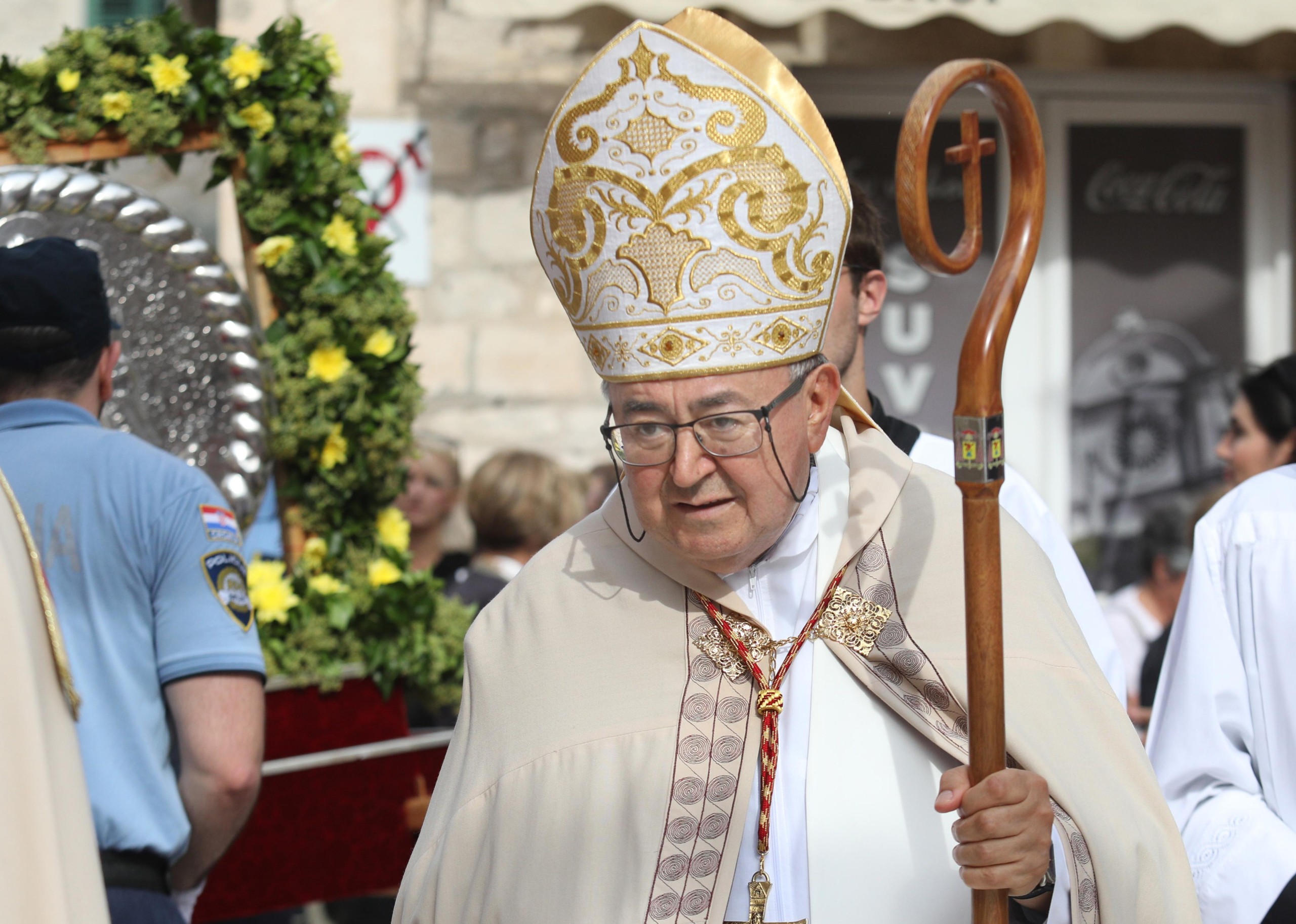 29.09.2021.,Sibenik-Biskupi na proslavi sv Mihovila.kardinal Vinko Puljic.rPhoto: Dusko Jaramaz/PIXSELL
