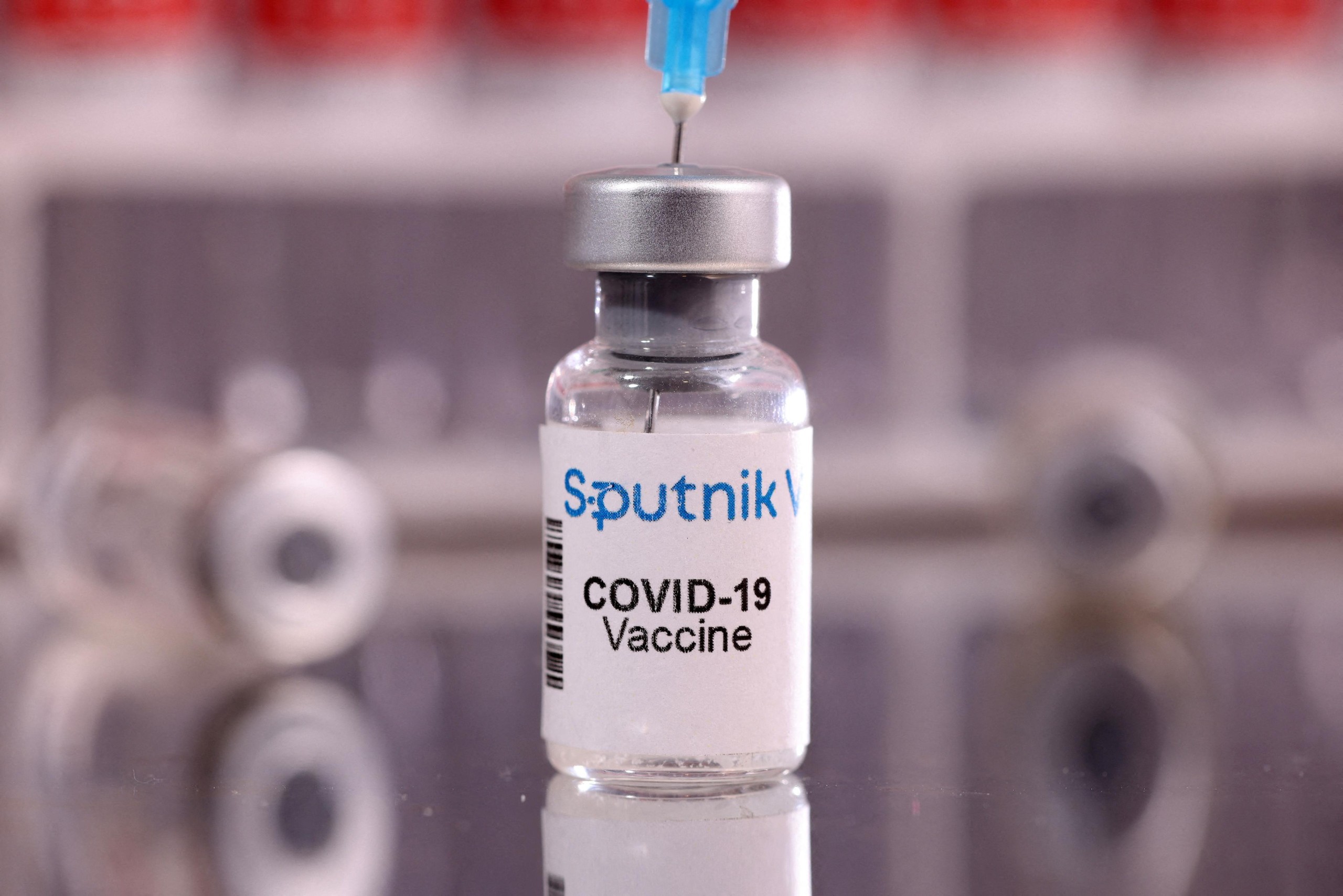 FILE PHOTO: A vial labelled "Sputnik V COVID-19 Vaccine" is seen in this illustration taken January 16, 2022. REUTERS/Dado Ruvic/Illustration/File Photo Photo: DADO RUVIC/REUTERS