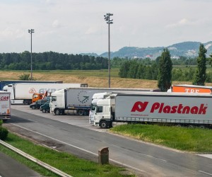 22.05.2018., Zagreb - Kamioni parkirani na parkiralistu za kamione kod Motela Plitvice."nPhoto: Davor Puklavec/PIXSELL