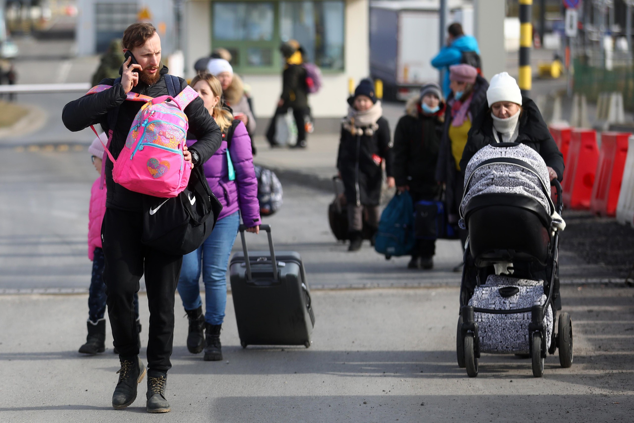 26.02.2022., Medyka, Poljska - Na granicnom prijelazu izmedju Ukrajine i Poljske trenutno prolazi na stotine izbjeglica iz Ukrajine Photo: Armin Durgut/PIXSELL