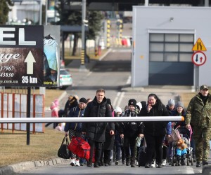 26.02.2022., Medyka, Poljska - Na granicnom prijelazu izmedju Ukrajine i Poljske trenutno prolazi na stotine izbjeglica iz Ukrajine Photo: Armin Durgut/PIXSELL