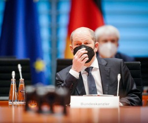 German Chancellor Olaf Scholz wears a protective mask before the weekly cabinet meeting at the Chancellery in Berlin, Germany, February 2, 2022.     Kay Nietfeld/Pool via REUTERS Photo: Kay Nietfeld/REUTERS