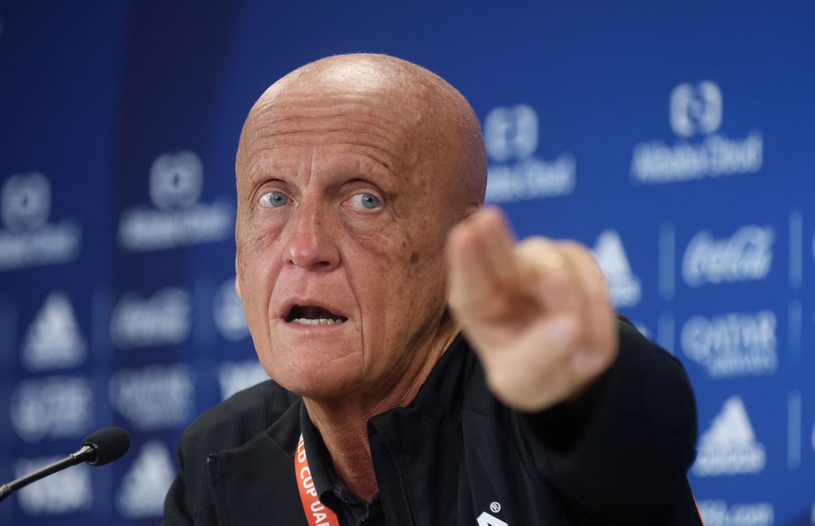 Soccer Football - Club World Cup - A media event with Pierluigi Collina and Sebastian Runge to demonstrate semi-automated offside lines being used - Mohammed Bin Zayed Stadium, Abu Dhabi, United Arab Emirates - February 9, 2022  FIFA's Chairman of the Referees Committee, Pierluigi Collina during an event to demonstrate semi-automated offside lines being used  REUTERS/Matthew Childs