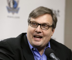 FILE - Dallas Mavericks general manager Donnie Nelson makes comments after introducing the NBA basketball team's three rookies during a news conference in Dallas, in this Wednesday, July 10, 2013, file photo. Mavericks general manager Donnie Nelson, instrumental in the club's acquisitions of Dirk Nowitzki and Luka Doncic, is leaving the organization after 24 seasons.
The Mavericks said Wednesday, June 16, 2021,  the club and Nelson agreed to part ways, with owner Mark Cuban saying the son of former coach Don Nelson was “instrumental to our success and helped bring a championship to Dallas.” (AP Photo/Tony Gutierrez, File)