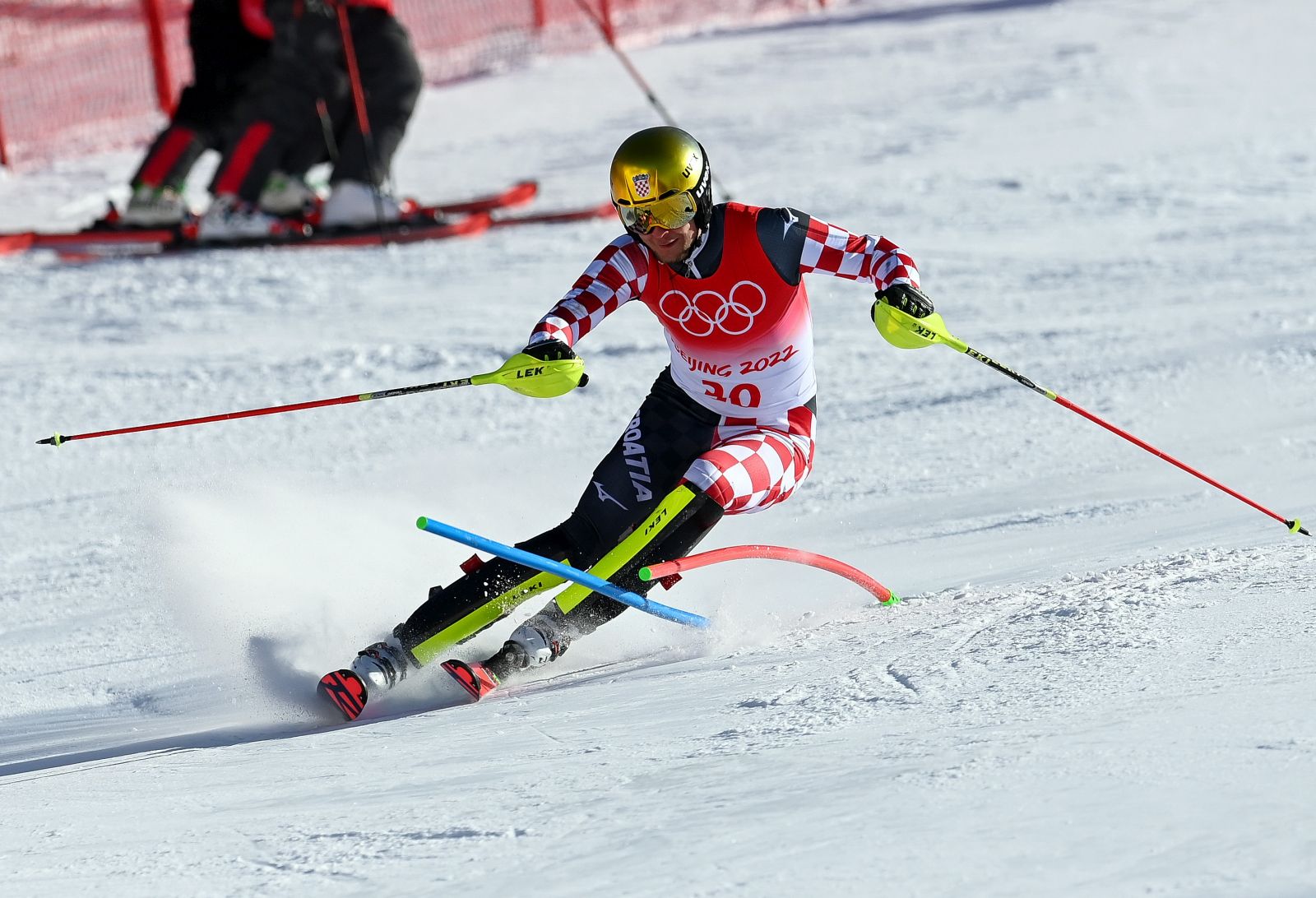 Peking, 16.02.2022 - Hrvatski skija Samuel Kolega tijekom prve vonje slaloma na Zimskim olimpijskim igrama u Pekingu.
foto HINA/ HOO/ Jaki Franja/ ds