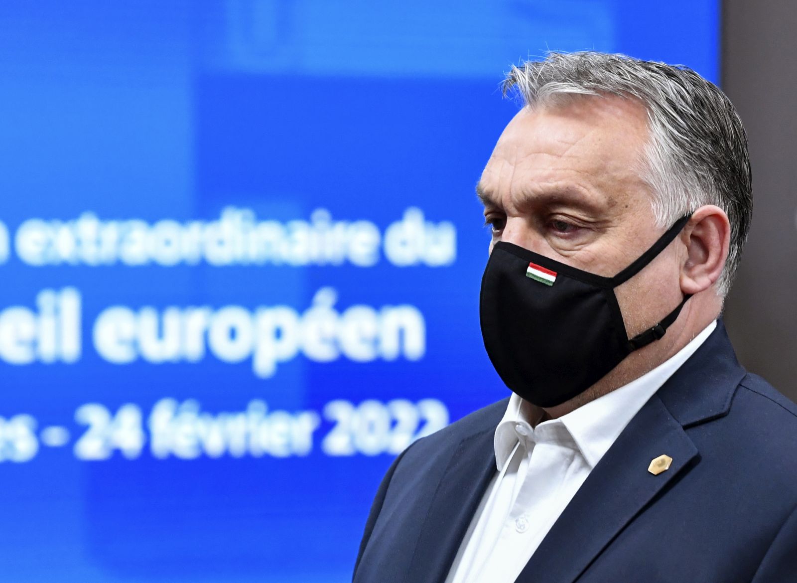 epa09782965 Hungary's Prime Minister Viktor Orban leaves after an emergency European Union (EU) summit on the situation in Ukraine after Russia launched an invasion at The European Council Building in Brussels  25 February 2022.  EPA/JOHN THYS / POOL