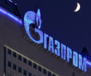 epa09792292 (FILE) - The logo of Russian gas company Gazprom illuminated on Gazprom headquarters in Moscow, Russia, 02 January 2009 (re-issued on 28 February 2022). The European football governing body UEFA announced on 28 February 2022 to have ended its partnership with Gazprom across all competitions. 'The decision -announced UEFA- is effective immediately and covers all existing agreements including the UEFA Champions League, UEFA national team competitions and UEFA EURO 2024'.  EPA/SERGEI ILNITSKY