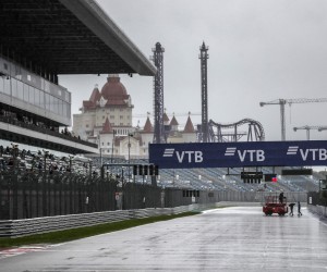 epa09798739 (FILE) - General view of the Sochi Autodrom race track during heavy rain in Sochi, Russia, 25 September 2021. The third practice session of the 2021 Formula One Grand Prix of Russia was canceled due to heavy rainfall. The Formula One Grand Prix of Russia will take place on 26 September 2021 (re-issued on 03 March 2022). The Formula 1 organizers announced on 03 March 2022 the decision to terminate the contract with the Russian Grand Prix promoter. This decision, reads the statment by F1: 'means that Russia will no longer have a race in the future'. Last week F1 announced that it is impossible to hold the Russian Grand Prix in 2022 in the current circumstances.  EPA/Yuri Kochetkov *** Local Caption *** 57193613