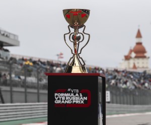 epa09798722 (FILE) - The trophy on display before the 2021 Formula One Grand Prix of Russia at the Sochi Autodrom race track in Sochi, Russia, 26 September 2021 (re-issued on 03 March 2022). The Formula 1 organizers announced on 03 March 2022 the decision to terminate the contract with the Russian Grand Prix promoter. This decision, reads the statment by F1: 'means that Russia will no longer have a race in the future'. Last week F1 announced that it is impossible to hold the Russian Grand Prix in 2022 in the current circumstances.  EPA/Yuri Kochetkov / POOL *** Local Caption *** 57196175