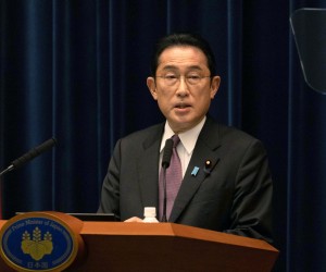 epa09828460 Japanese Prime Minister Fumio Kishida holds a news conference in Tokyo, Japan, 16 March 2022.  EPA/STANISLAV KOGIKU / POOL