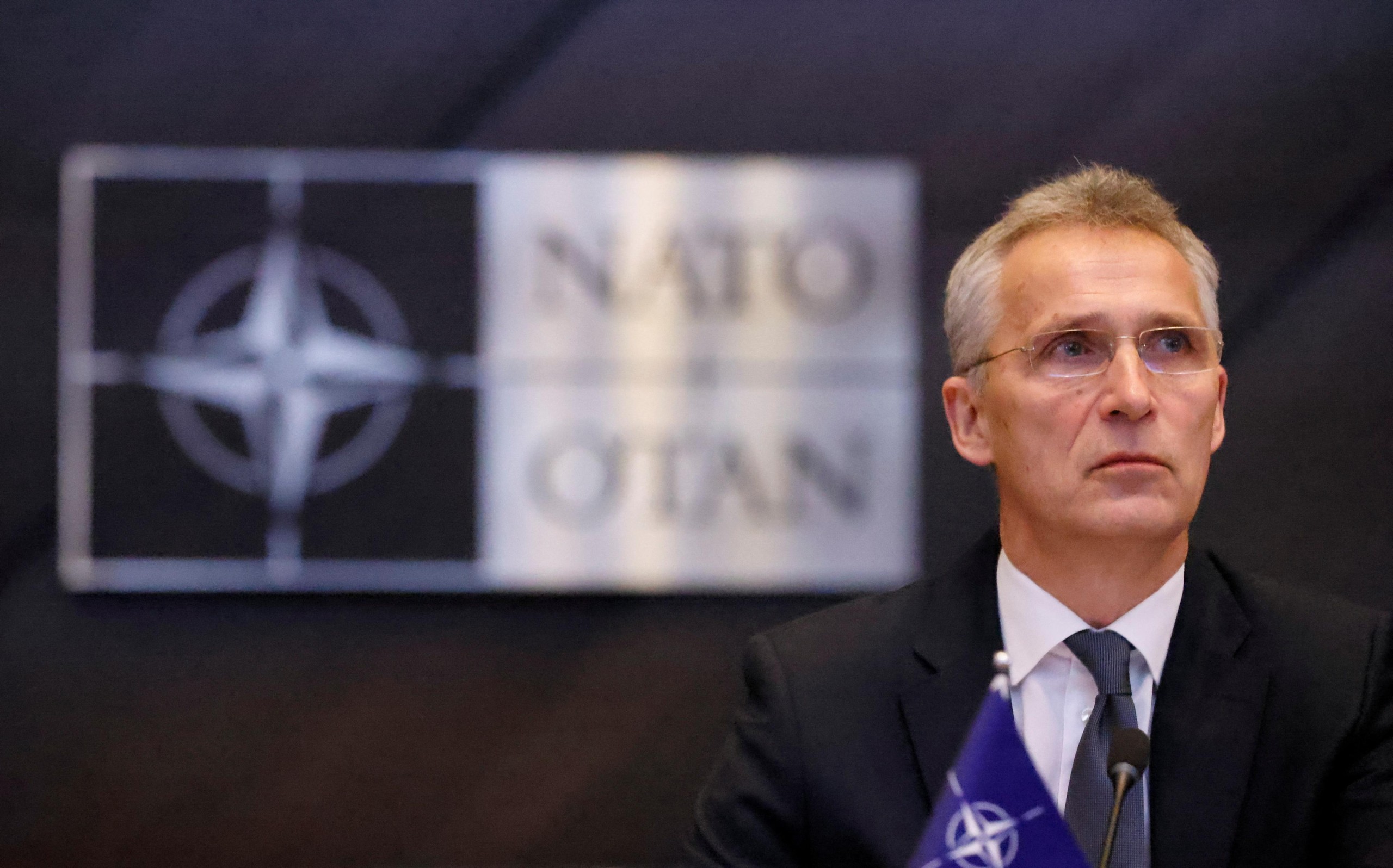 NATO Secretary-General Jens Stoltenberg attends meeting of NATO Defence Ministers in Brussels, Belgium, March 16, 2022. REUTERS/Johanna Geron Photo: JOHANNA GERON/REUTERS