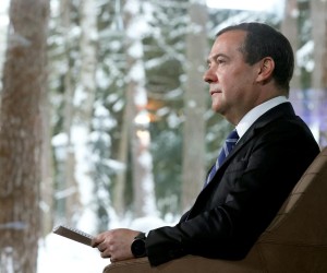 FILE PHOTO: Deputy Chairman of Russia's Security Council Dmitry Medvedev gives an interview at the Gorki state residence outside Moscow, Russia January 25, 2022. Picture taken January 25, 2022. Sputnik/Yulia Zyryanova/Pool via REUTERS ATTENTION EDITORS - THIS IMAGE WAS PROVIDED BY A THIRD PARTY./File Photo Photo: SPUTNIK/REUTERS