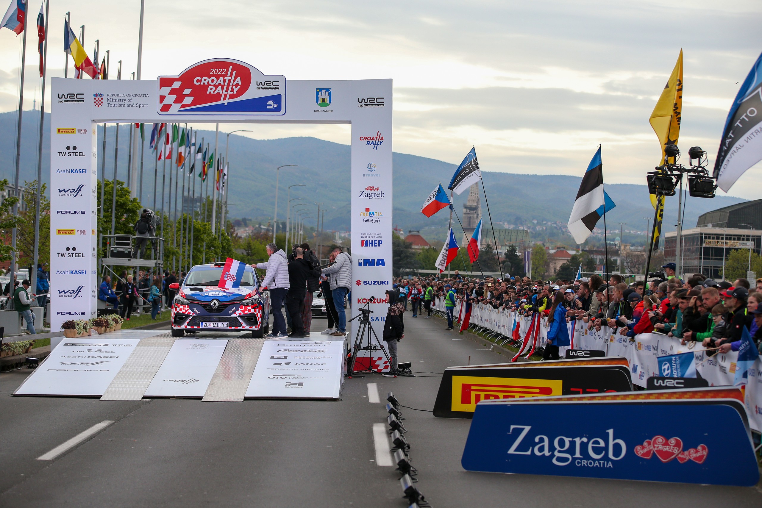 21.04.2022., Zagreb - Ceremonijalni start WRC Croatia Rally u ulici Hrvatske bratske zajednice. Photo: Matija Habljak/PIXSELL