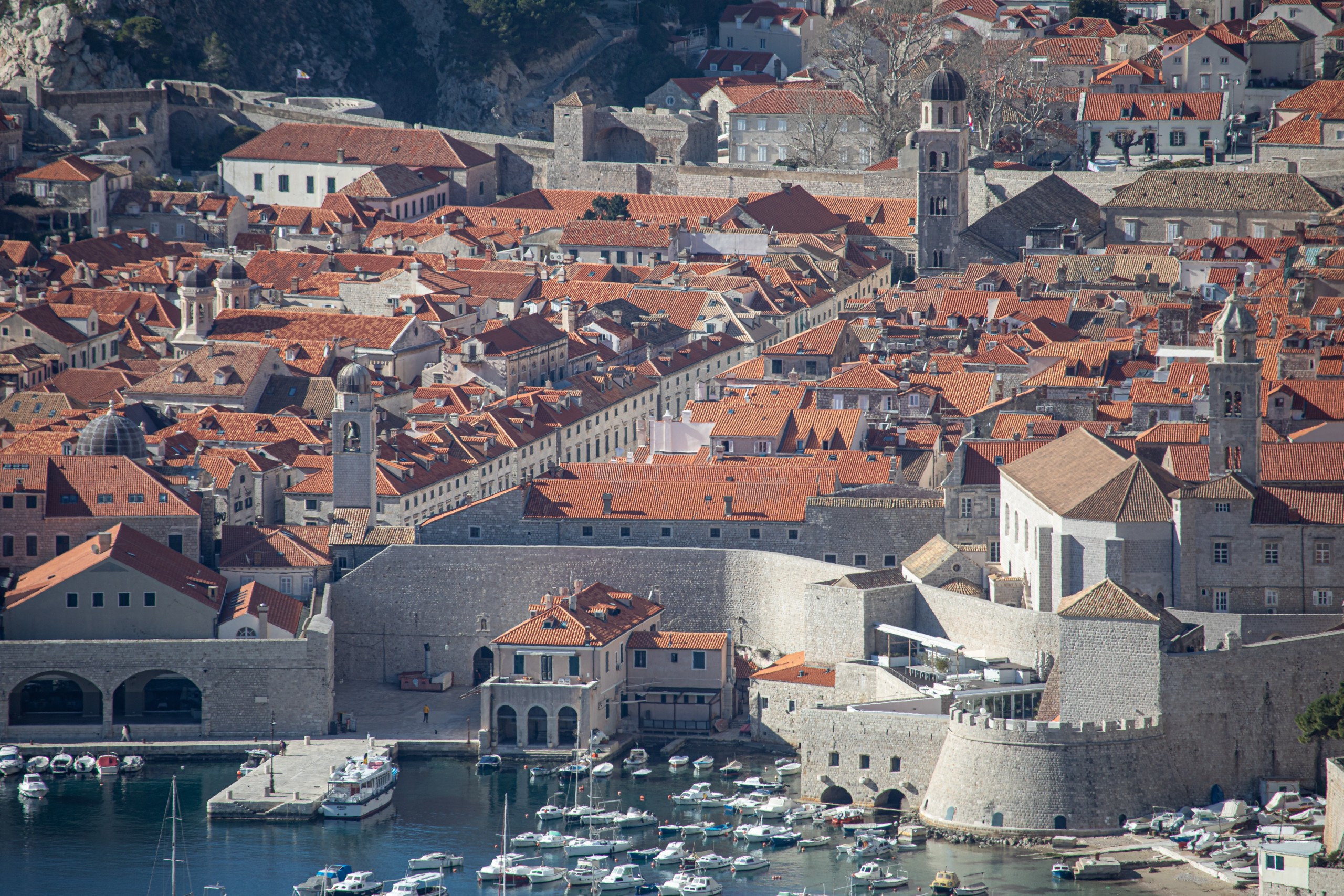 30.01.2022., Srdj, Dubrovnik - Pogled na grad s padina Srdja.
  Photo: Grgo Jelavic/PIXSELL