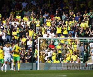 Soccer Football - Premier League - Norwich City v West Ham United - Carrow Road, Norwich, Britain - May 8, 2022 Norwich City fans in the stands Action Images via Reuters/Andrew Boyers EDITORIAL USE ONLY. No use with unauthorized audio, video, data, fixture lists, club/league logos or 'live' services. Online in-match use limited to 75 images, no video emulation. No use in betting, games or single club /league/player publications.  Please contact your account representative for further details.