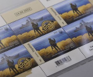 epa09991173 (FILE) - Postage stamps sit at a Post Office during the official release of the second series of stamps titled 'Russian warship - Done!' in Lviv, Ukraine, 23 May 2022 (issued 03 June 2022). The first series of the stamps, depicting a Ukrainian soldier gesturing at a Russian warship, were issued in April 2022 in honor of the Ukrainian border guards from Zmiinyi (Snake) Island. 04 June 2022 marks 100 days since on 24 February 2022 Russian troops invaded Ukrainian territory in what the Russian president declared a "Special Military Operation", starting an armed conflict that has provoked destruction and a humanitarian crisis. According to the UNHCR, more than 6.8 million refugees have fled Ukraine, and a further 7.7 million people have been displaced internally within Ukraine since. The Russian invasion was met by Western countries with heavy economic sanctions against Russian companies and individuals, as well as weaponry deliveries and financial support to Ukraine.  EPA/MYKOLA TYS  ATTENTION: This Image is part of a PHOTO SET *** Local Caption *** 57701345
