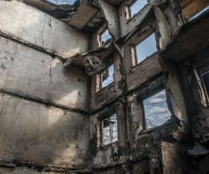 epa09991171 (FILE) - A building that was destroyed in a shelling, in Kharkiv, Ukraine, 10 April  2022 (reissued 03 June 2022). 04 June 2022 marks 100 days since on 24 February 2022 Russian troops invaded Ukrainian territory in what the Russian president declared a "Special Military Operation", starting an armed conflict that has provoked destruction and a humanitarian crisis. According to the UNHCR, more than 6.8 million refugees have fled Ukraine, and a further 7.7 million people have been displaced internally within Ukraine since. The Russian invasion was met by Western countries with heavy economic sanctions against Russian companies and individuals, as well as weaponry deliveries and financial support to Ukraine.  EPA/VASILIY ZHLOBSKY  ATTENTION: This Image is part of a PHOTO SET *** Local Caption *** 57610613