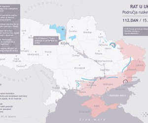 Zagreb, 16.06.2022. - Područja ruske invazije na Ukrajinu, 112. dan (15.06.2022.). infografika HINA/ ml