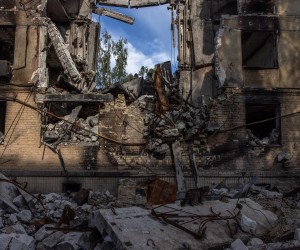 epa10028637 A residential building that was damaged during the Russian attack, in Hostomel, the town northwest of the capital city of Kyiv, Ukraine, 22 June 2022. Hostomel, as well as other towns and villages in the northern part of the Kyiv region, became battlefields, heavily shelled, causing death and damage when Russian troops tried to reach the Ukrainian capital of Kyiv in February and March 2022. Russian troops on 24 February entered Ukrainian territory, starting the war that has provoked destruction and a humanitarian crisis.  EPA/ROMAN PILIPEY