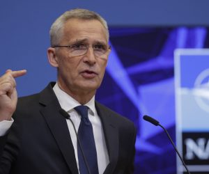 epa10036440 NATO Secretary General Jens Stoltenberg addresses a press conference ahead of the NATO Summit, in Brussels, Belgium, 27 June 2022. The NATO Summit will take place in Madrid, Spain, on 28-29 June 2022.  EPA/OLIVIER HOSLET