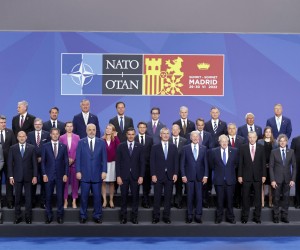 epa10040460 Spanish Prime Minister, Pedro Sanchez (first row, C-L), and NATO Secretary-General, Jens Stoltenberg (first row, C-R), pose for a family photo with the Heads of State and Government of NATO's member countries and key partners, on the first day of the NATO Summit at IFEMA Convention Center, in Madrid, Spain, 29 June 2022. Heads of State and Government of NATO's member countries and key partners are gathering in Madrid from 29 to 30 June to discuss security concerns like Russia's invasion of Ukraine and other challenges. Spain is hosting 2022 NATO Summit coinciding with the 40th anniversary of its accession to NATO.  EPA/Brais Lorenzo