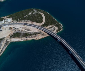 26.04.2022., Komarna - Peljeski most i pristupna ceste iz zraka. Photo: Grgo Jelavic/PIXSELL
