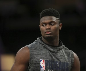 LOS ANGELES, CA - JANUARY 03: New Orleans Pelicans forward Zion Williamson (1) before the New Orleans Pelicans vs Los Angeles Lakers NBA basketball game on January 03, 2019, at Staples Center in Los Angeles, CA. (Photo by Jevone Moore/Icon Sportswire) (Icon Sportswire via AP Images)