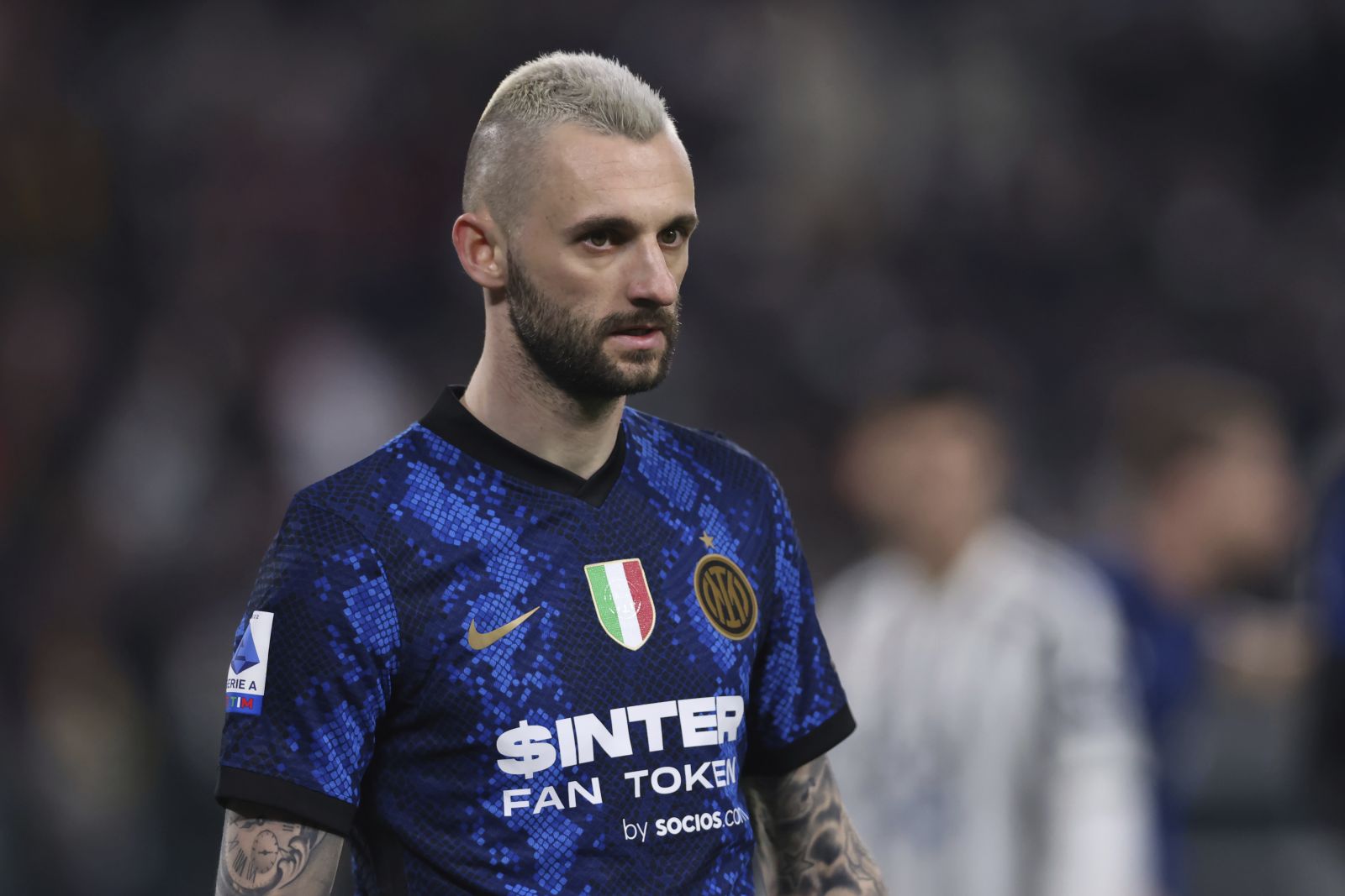 April 3, 2022, Turin, United Kingdom: Turin, Italy, 3rd April 2022. Marcelo Brozovic of FC Internazionale looks on during the Serie A match at Allianz Stadium, Turin. Picture credit should read: Jonathan Moscrop / Sportimage(Credit Image: (Cal Sport Media via AP Images)
