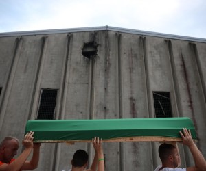 10.07.2022., Potocari- Ukupno 50 tabuta sa posmrtnim ostacima ubijenih u genocidu premjesteni su u musalu Memorijalno centra Potocari  Photo: Armin Durgut/PIXSELL