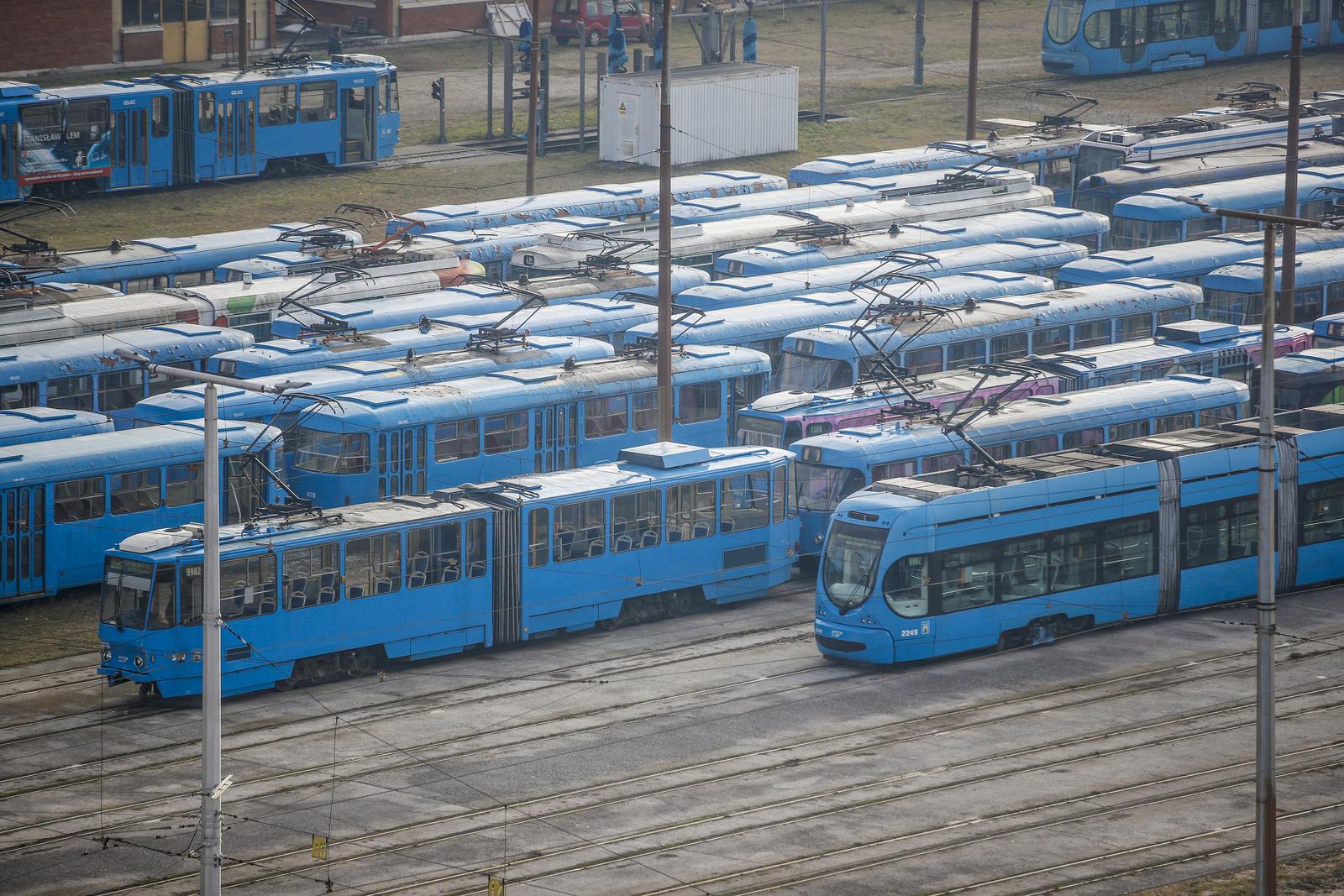 21.12.2021., Zagreb - Zetovo spremiste tramvaja u Mandlovoj ulici. Photo: Slavko Midzor/PIXSELL